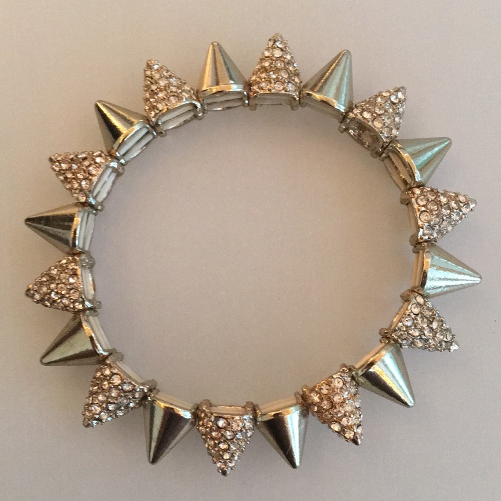 Studded Spiked Bracelet in Metallic Gold